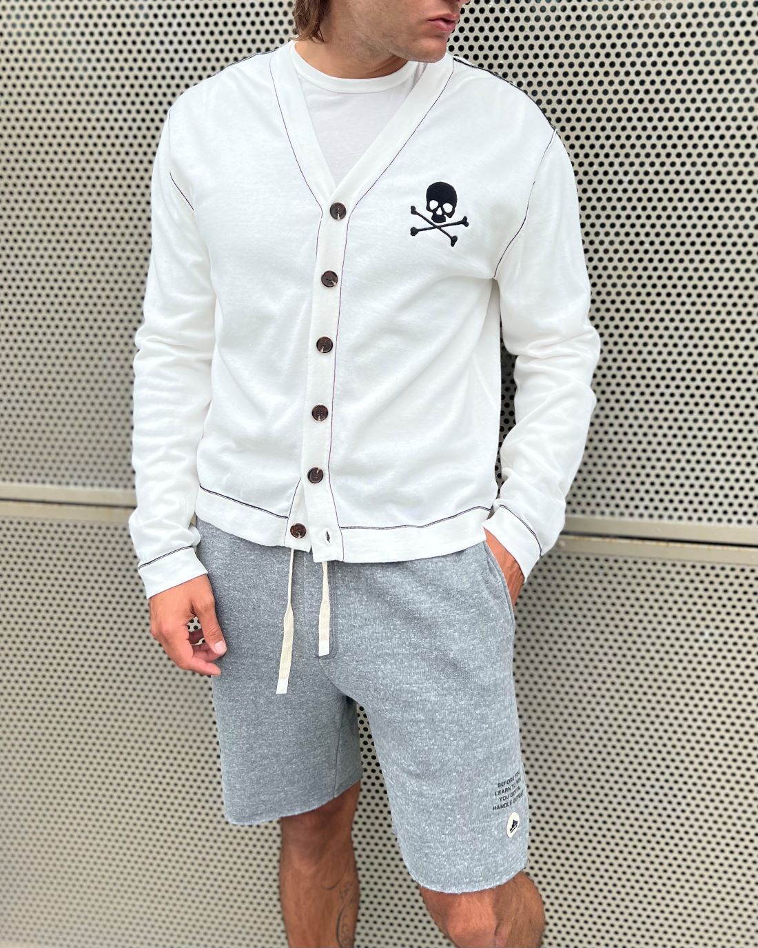 Cali Skull Cardigan Off White