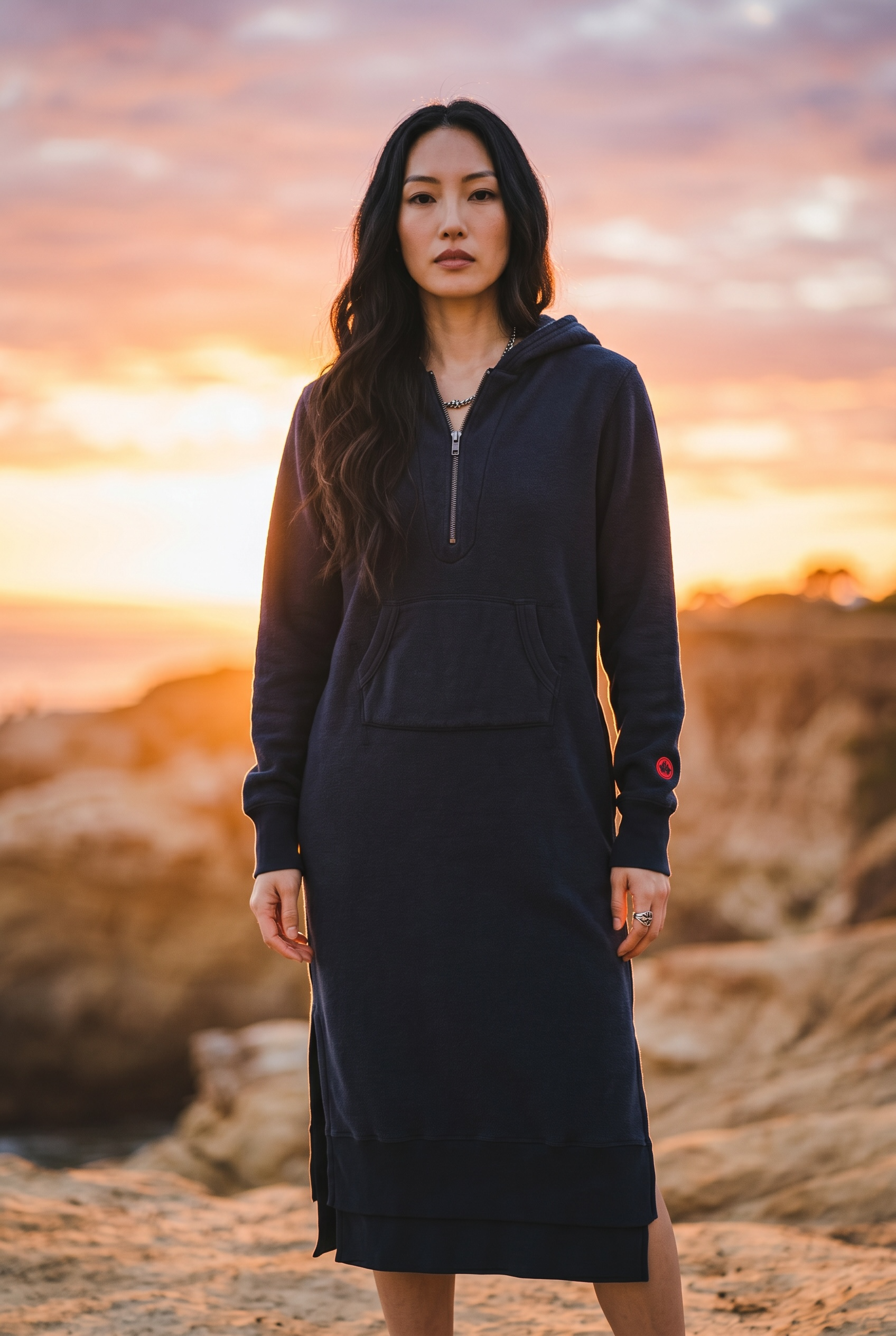 Thee Perfect Womens Zip Hoody Dress